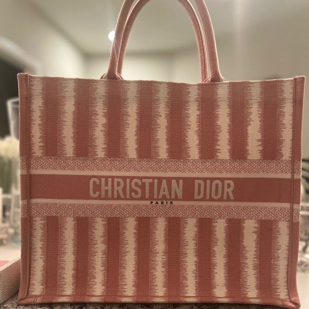 Large Dior pink book tote